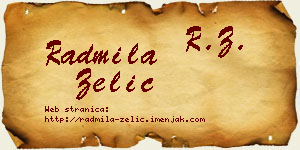 Radmila Zelić vizit kartica